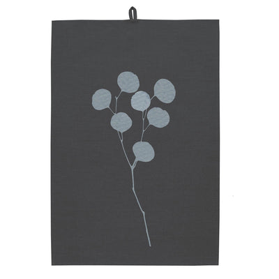 Linen Tea Towel Anthracite – Eucalyptus