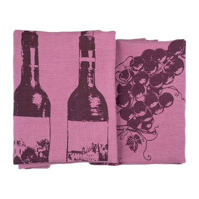Linen Tea Towel Set Vino