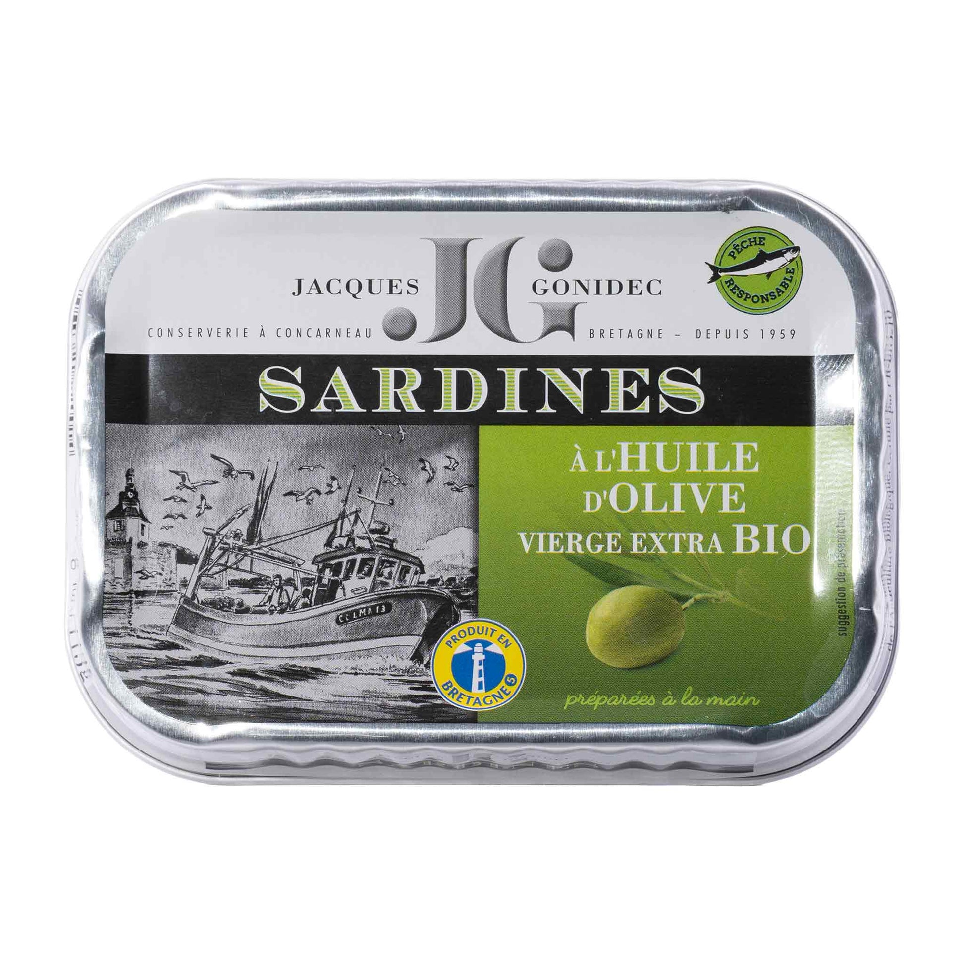 JG Jacques Gonidec  Sardinen in Bio-Olivenöl