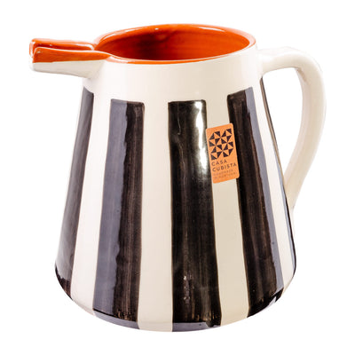 Ceramic jug 2l – bold stripes black