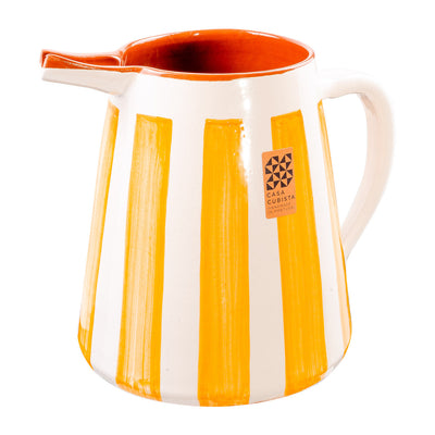 Ceramic pitcher 2l – bold stripes tangerine
