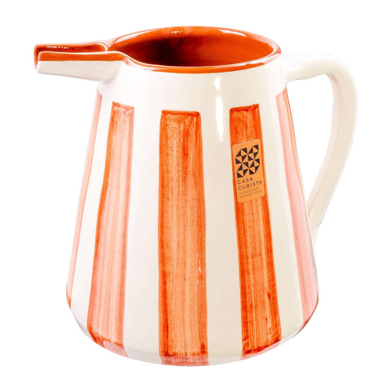 Keramikkrug 2l  bold stripes terracotta