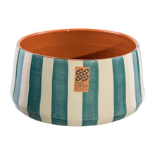 Keramikschale hoch  bold stripes teal