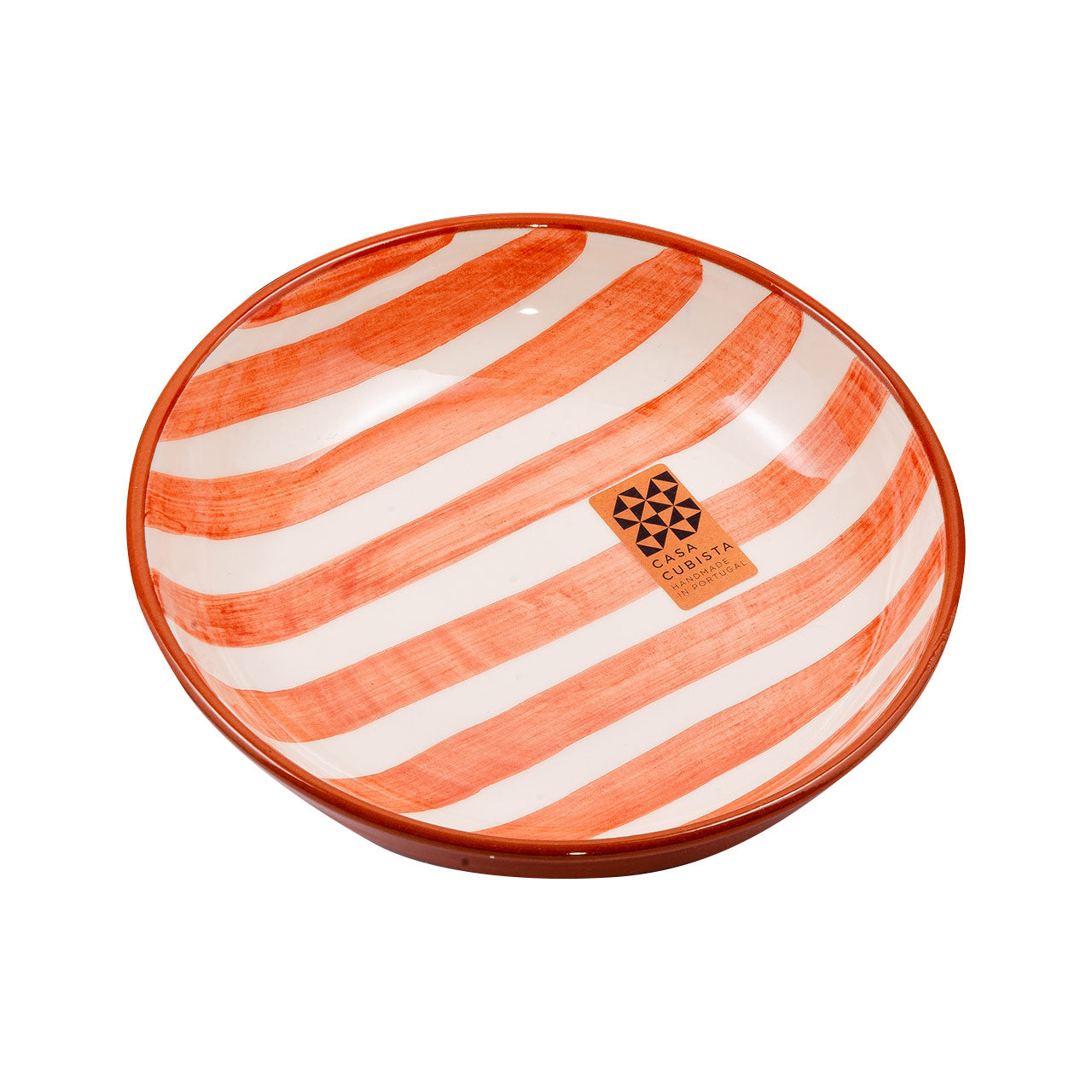 Keramikschale mittel  bold stripes terracotta