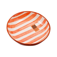 Keramikschale mittel  bold stripes terracotta