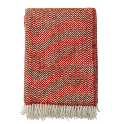 Wool blanket Chevron – ruby red