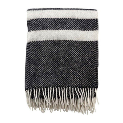 Wolldecke Gotland Stripe – black