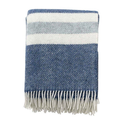 Wolldecke Gotland Stripe – petrol