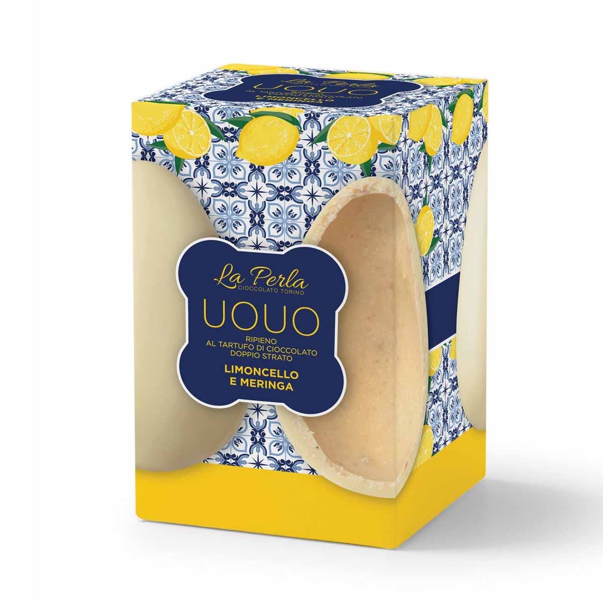 La Perla UOUO  Schokoei 100g  Limoncello e Meringa