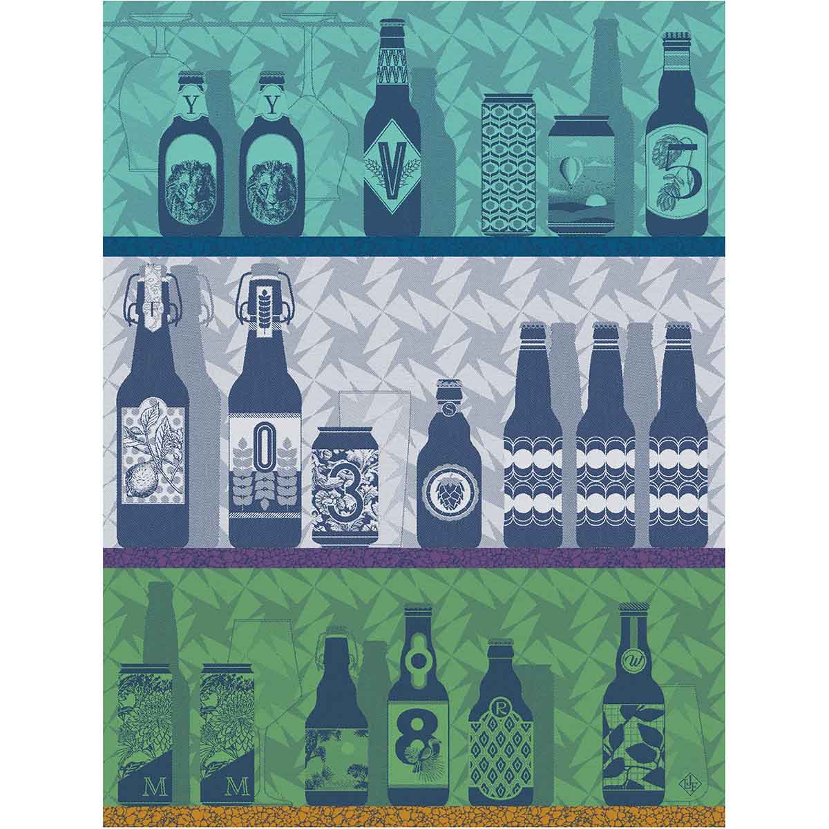 Le Jacquard Francais  Geschirrtuch Bier  blau