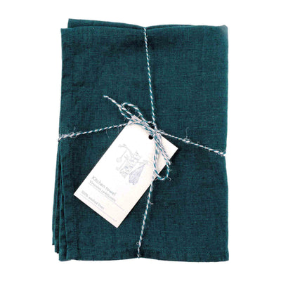 Linen Tea Towel – Deep Water