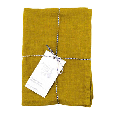 Linen Tea Towel – Moss Green