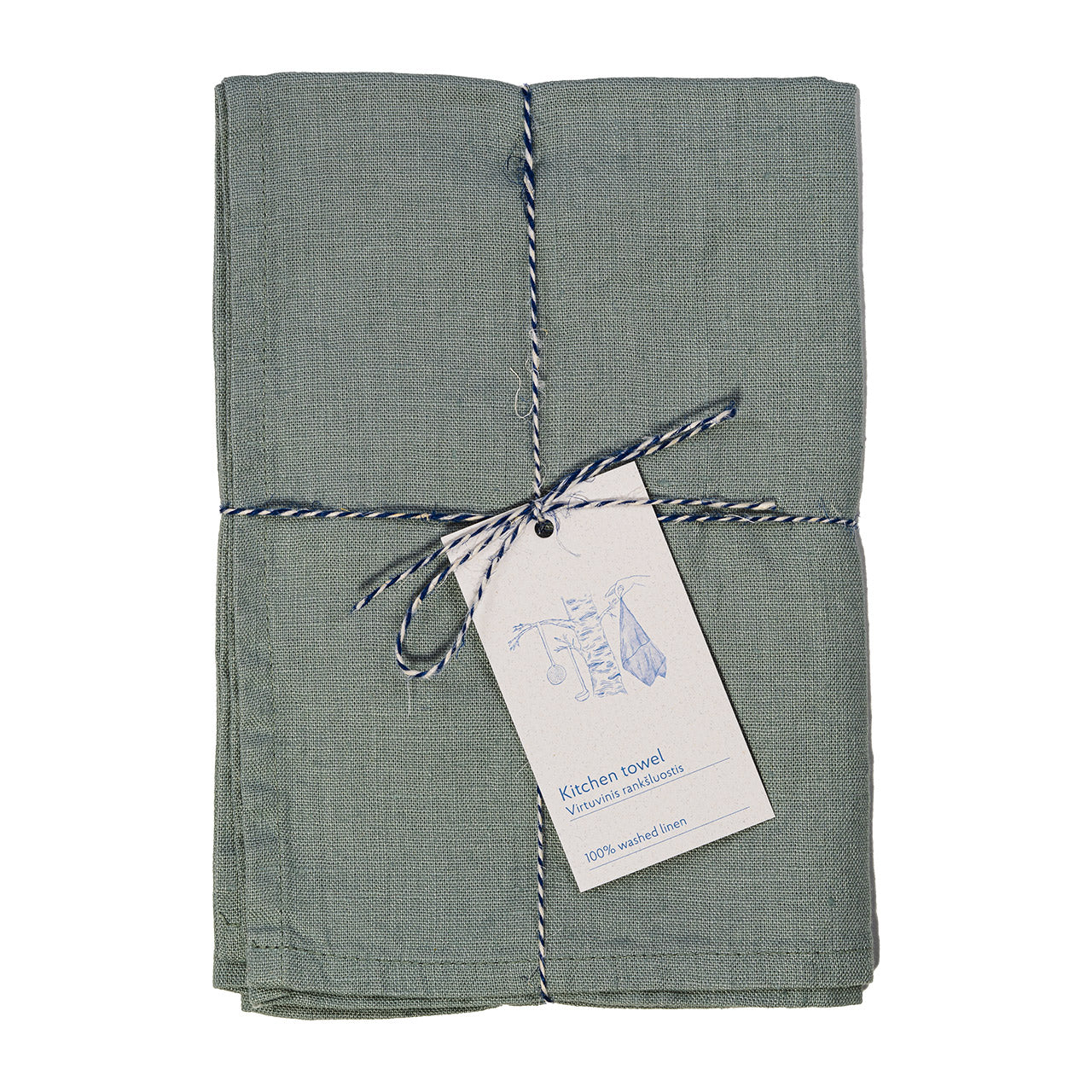 Linen Tales  Leinen Geschirrtuch  Green Milieu