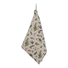 Linen Tales Leinen Geschirrtuch Winter Berries mit Tannenzweigen und roten Beeren