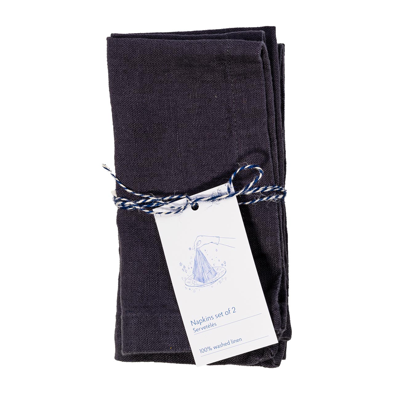 Linen Tales  Leinen Servietten  Dark Grey  2er Set