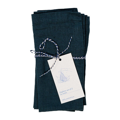 Linen Napkins – Deep Water – Set of 2