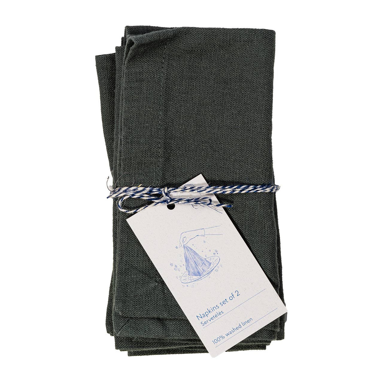 Linen Tales  Leinen Servietten  Forest Green  2er Set