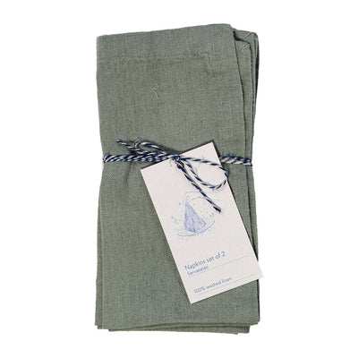 Linen Napkins – Green Milieu – Set of 2