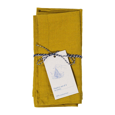 Linen Napkins – Lemon Curry – Set of 2