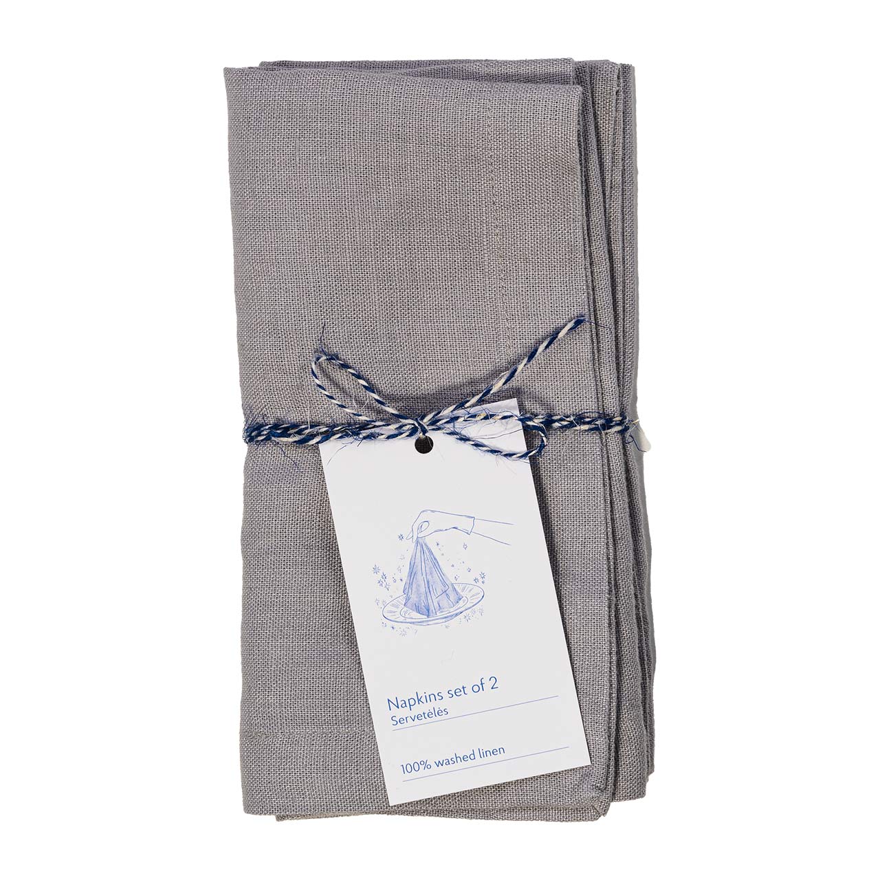 Linen Tales  Leinen Servietten  Light Grey  2er Set