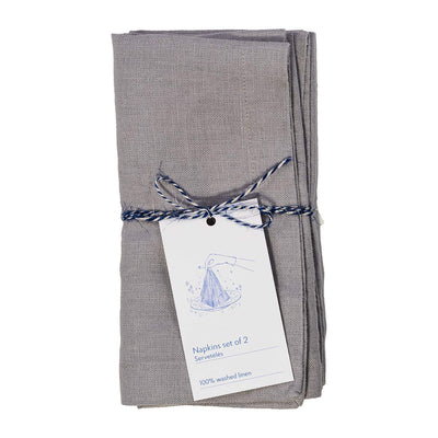 Linen Napkins – Light Grey – Set of 2