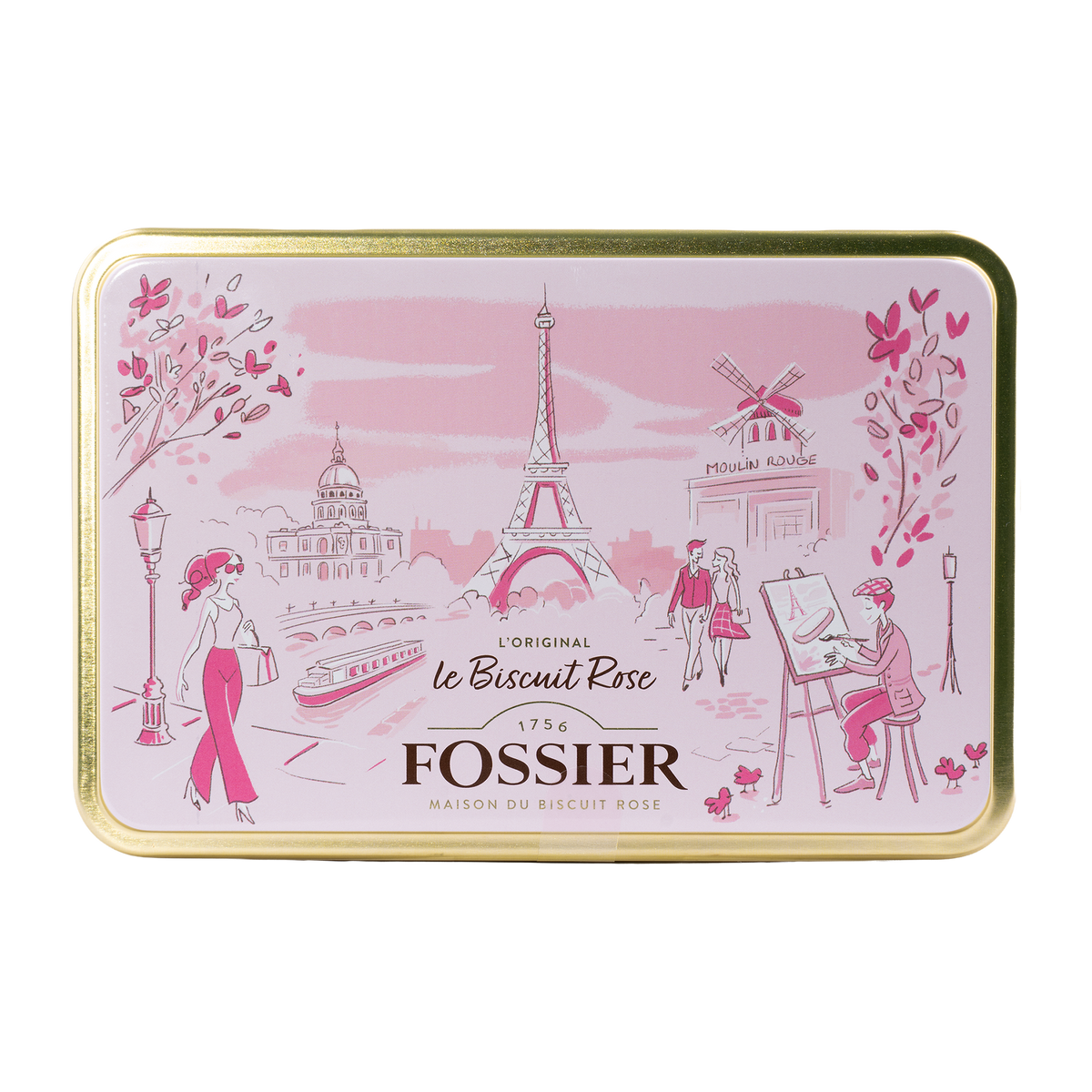 Maison Fossier Biscuit Rose de Reims in der Paris-Metalldose, 150 g