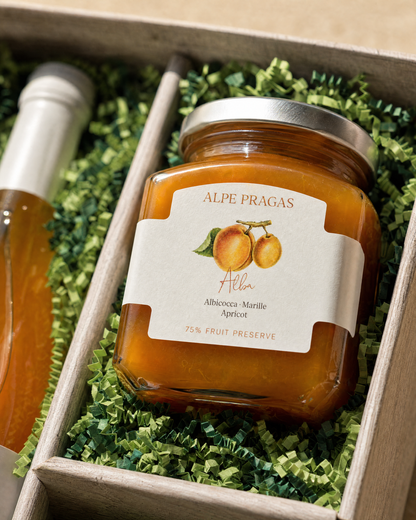 Alpe Pragas Marille Fruchtaufstrich im Geschenkkorb Marillen-Geschenk
