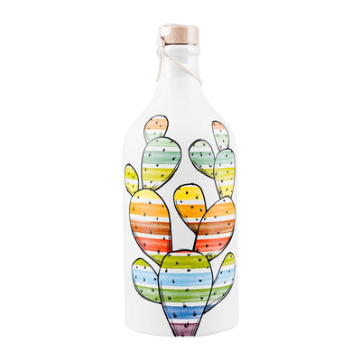 Olivenöl Keramikflasche bunter Kaktus