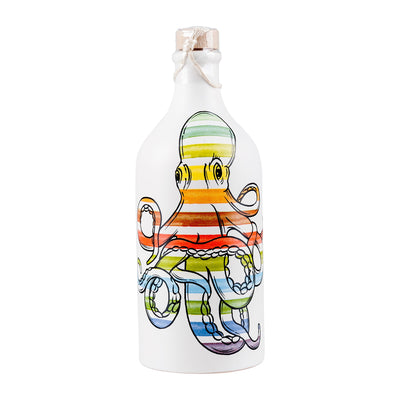 Olivenöl Keramikflasche bunter Tintenfisch