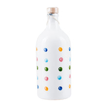 Muraglia  Olivenöl Keramikflasche bunte Punkte
