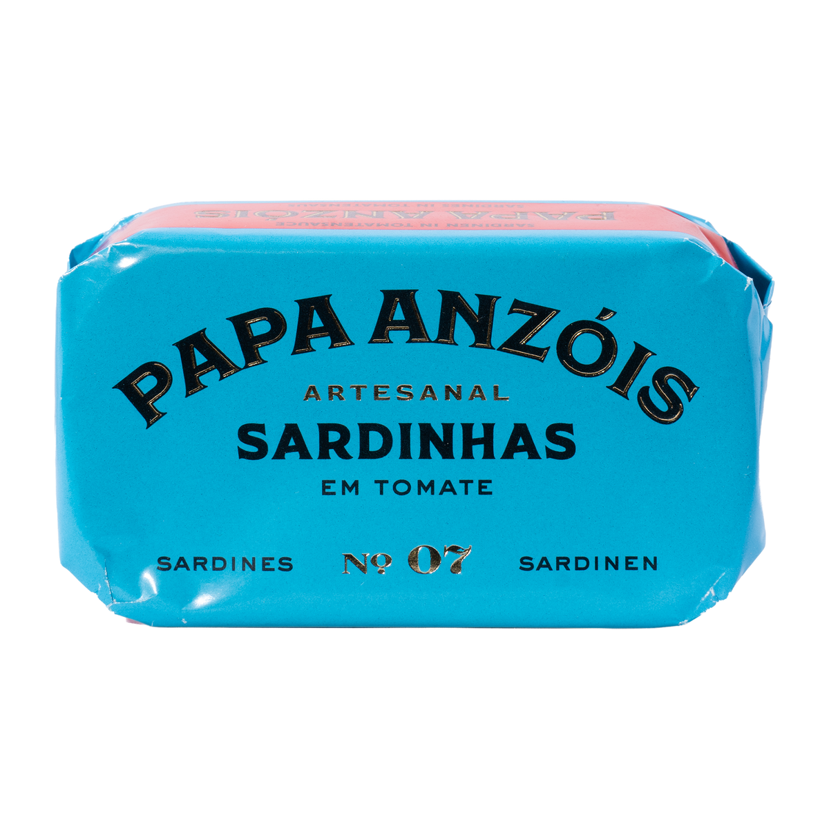 Papa Anzóis Sardinen in Tomatensauce, Dose in buntem Papier