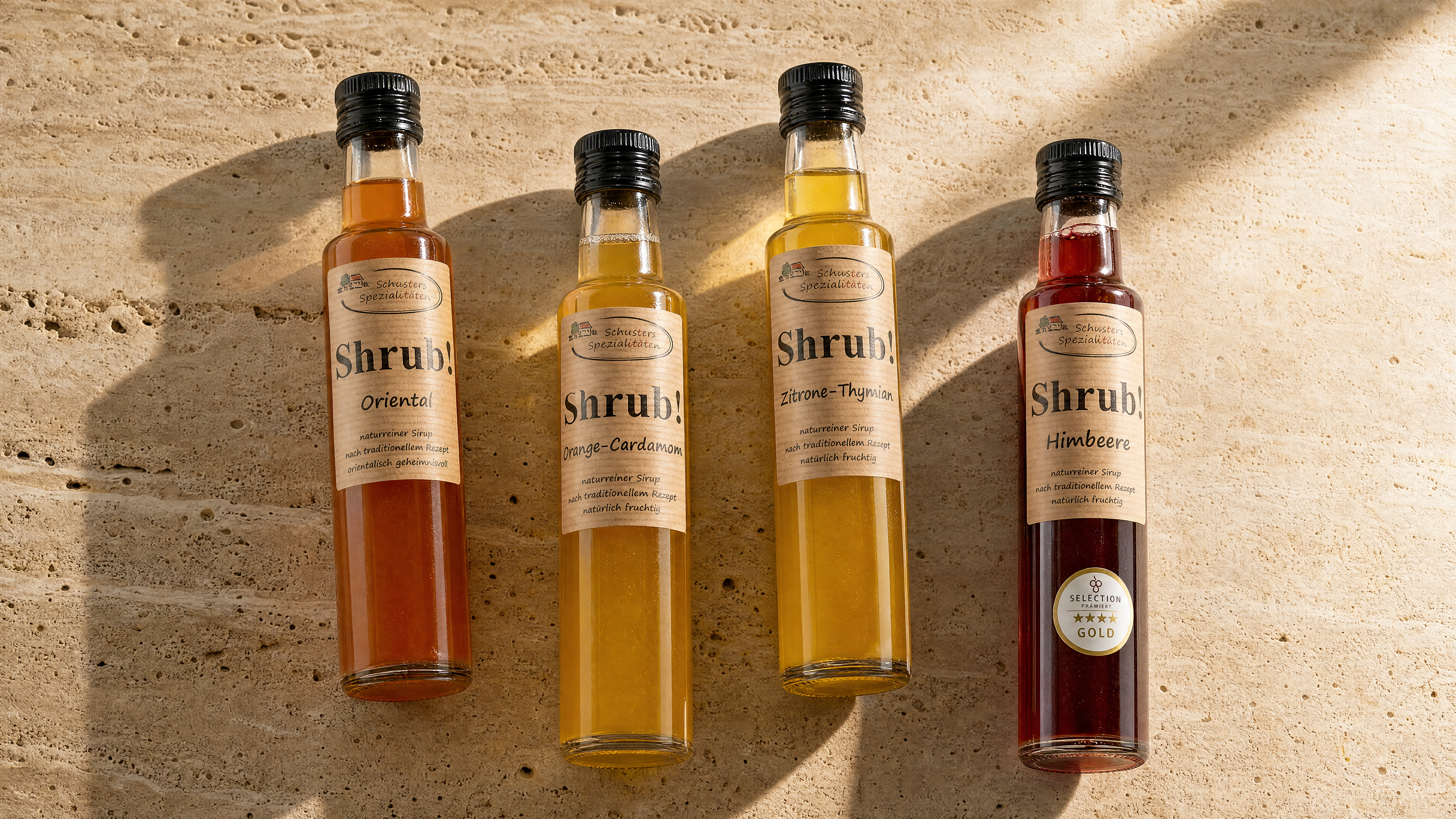 Schusters Shrub: Fruchtsirup aus Apfelessig, 11 Sorten | genussland