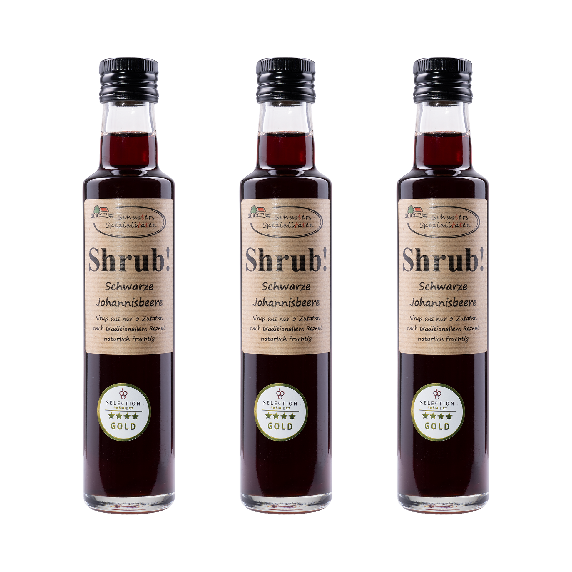 Shrub Schwarze Johannisbeere Sirup — 3× 250 ml