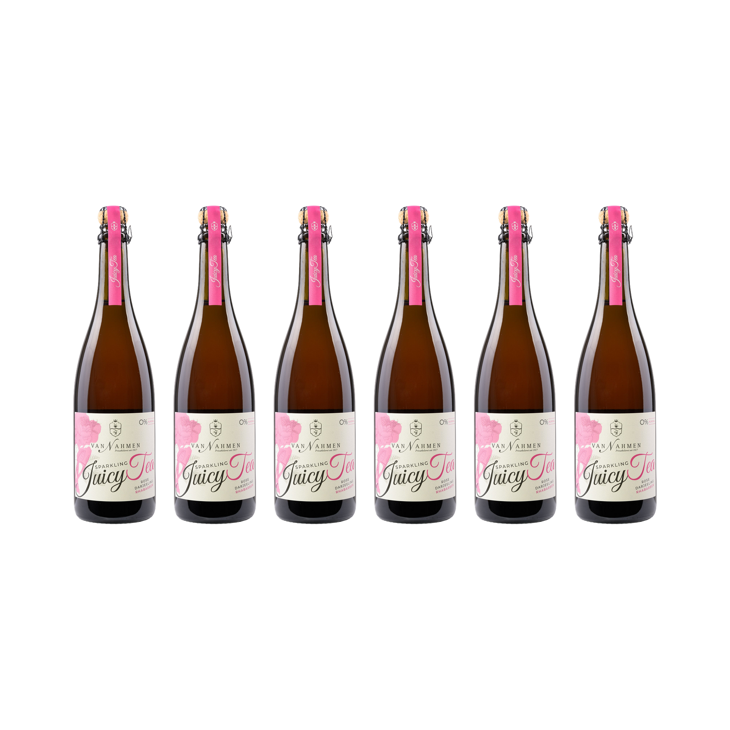 Sparkling Juicy Tea Rose-Darjeeling-Rhabarber — 6× 750 ml