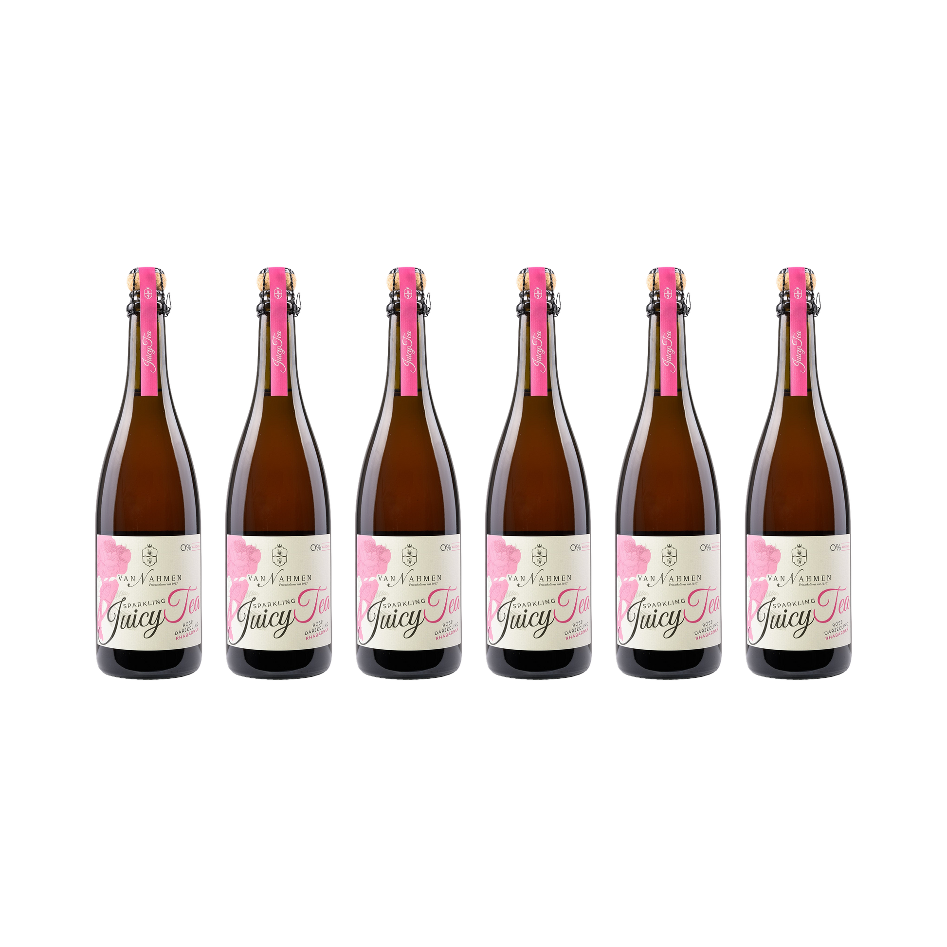 Sparkling Juicy Tea Rose-Darjeeling-Rhabarber — 6× 750 ml
