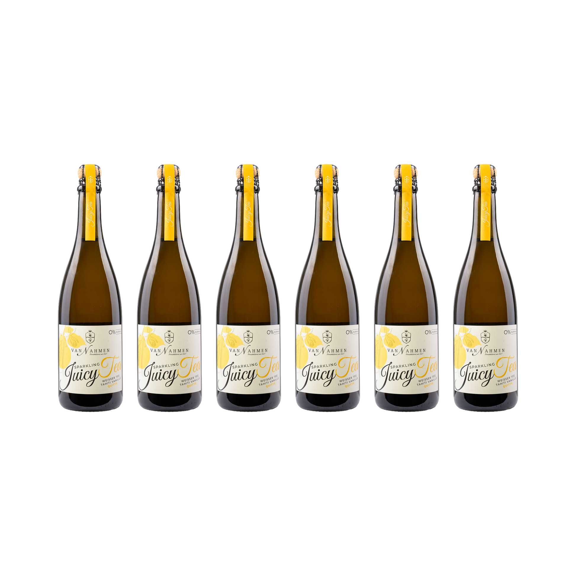 Sparkling Juicy Tea Weißer Tee-Vanille-Quitte — 6× 750 ml