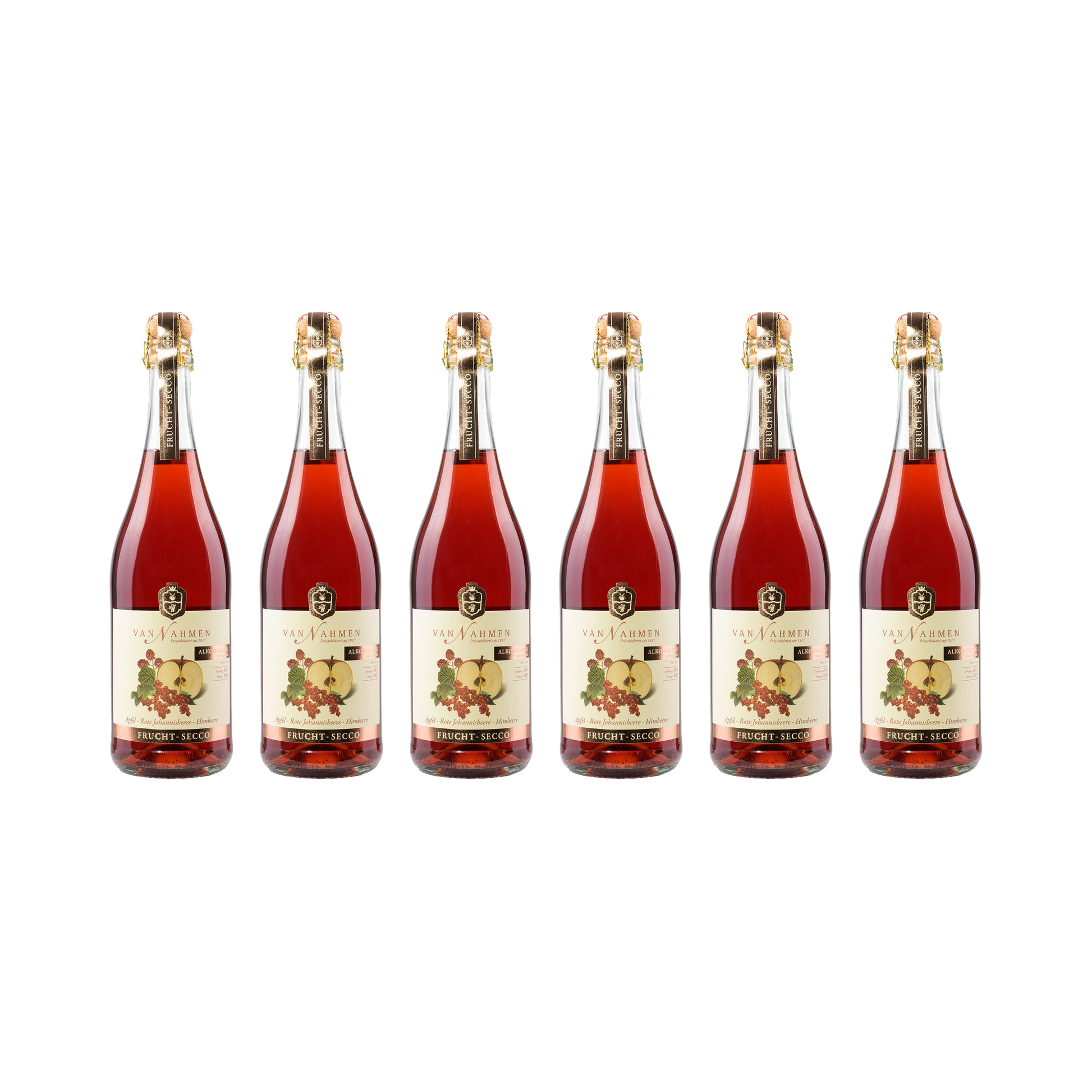 Frucht-Secco Apfel Johannisbeere Himbeere – alkoholfrei — 6× 750 ml