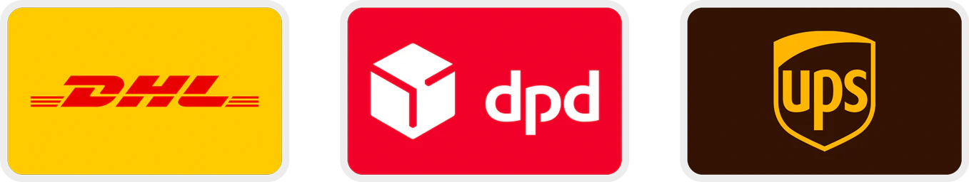 DHL, dpd und UPS Versandlogos